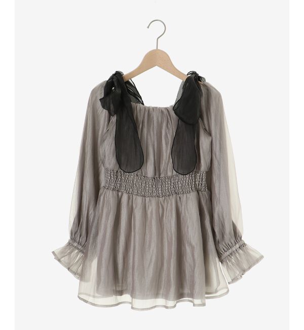 MAJESTICLEGON「ショルダーリボンオフショルチュニック」|シャツ・ブラウス|