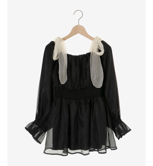 MAJESTICLEGON「ショルダーリボンオフショルチュニック」|シャツ・ブラウス|