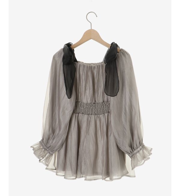 MAJESTICLEGON「ショルダーリボンオフショルチュニック」|シャツ・ブラウス|