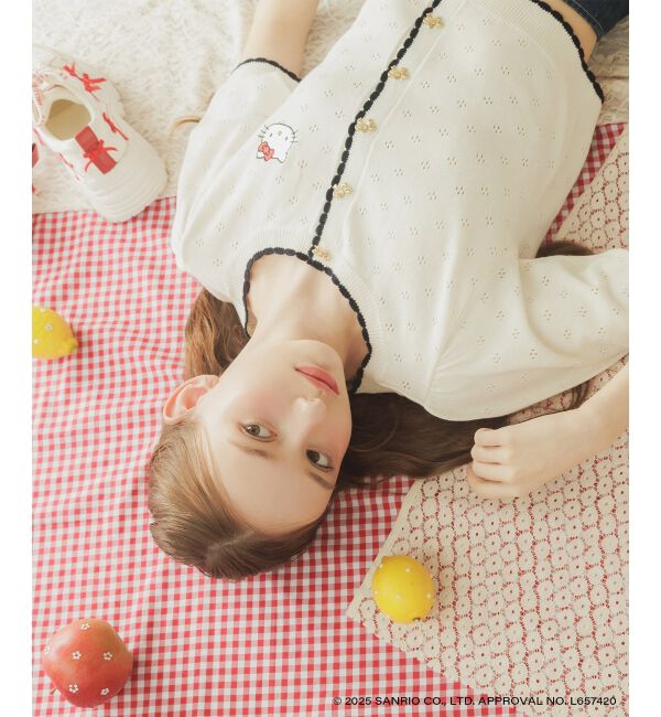  「ハローキティ リボンニットカーデ」|カーディガン|