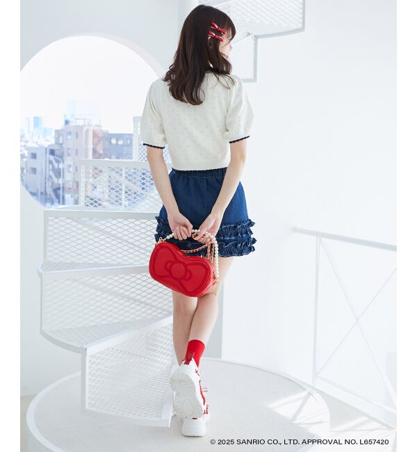  「ハローキティ リボンニットカーデ」|カーディガン|