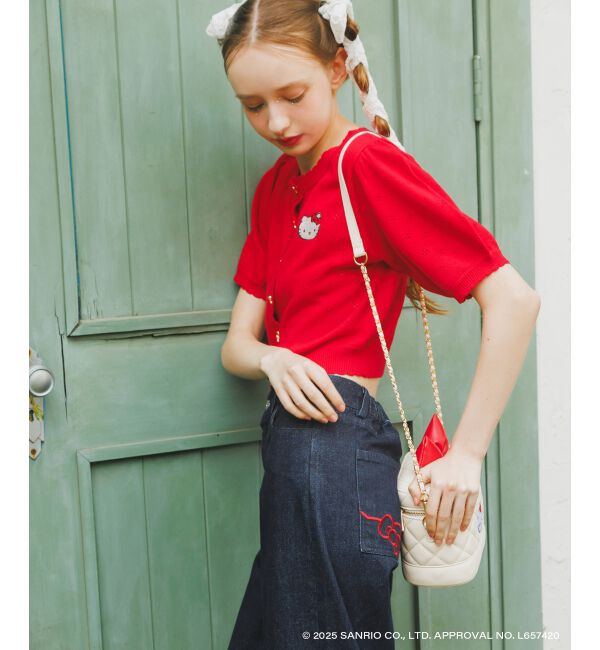  「ハローキティ リボンニットカーデ」|カーディガン|