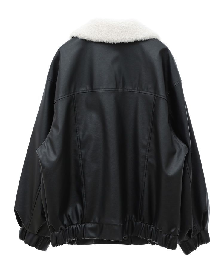 earth music&ecology「ボアテーラードカラーレザーブルゾン」|ブルゾン・スタジャン|