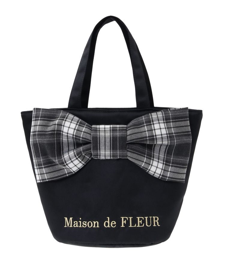 Maison de FLEUR「チェックリボンサテントートバッグ」|トートバッグ|