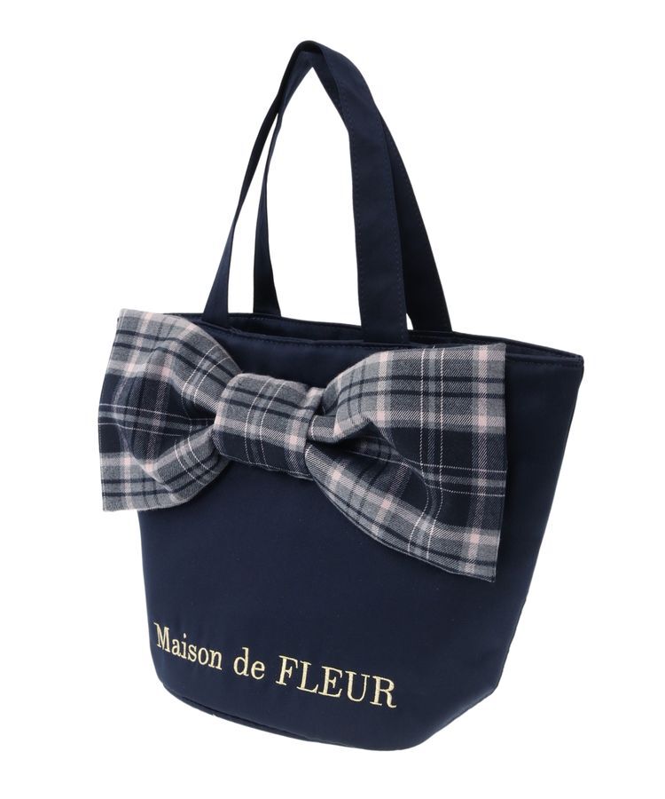 Maison de FLEUR「チェックリボンサテントートバッグ」|トートバッグ|