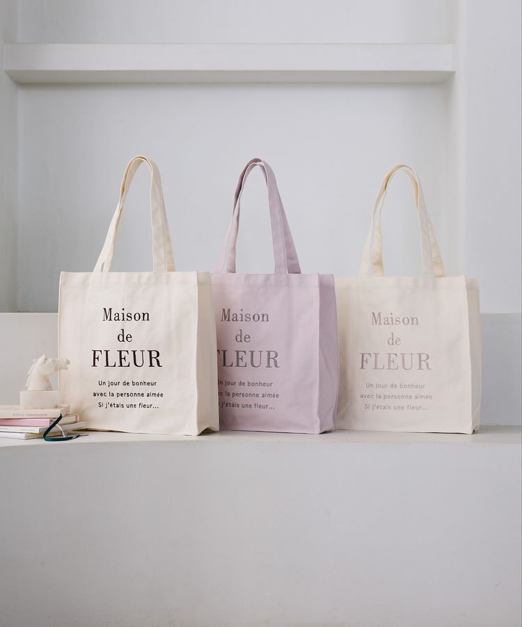 Maison de FLEUR「ブランドロゴ刺繍スクエアトートバッグ」|トートバッグ|