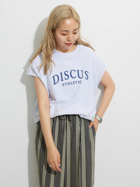  「DISCUS フレンチテリーノースリーブ プルオーバー」|Tシャツ・カットソー|杢ホワイト