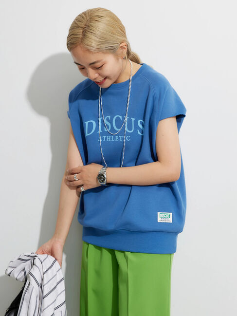  「DISCUS フレンチテリーノースリーブ プルオーバー」|Tシャツ・カットソー|ブルー