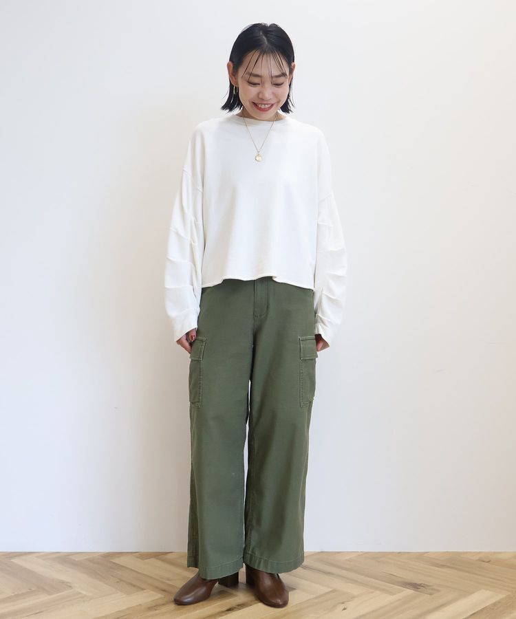 AMERICAN HOLIC「ミニ裏毛タックスリーブショートプルオーバー1」|スウェット・ジャージ|