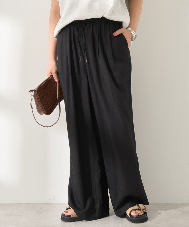 AMERICAN HOLIC「接触冷感リネンブレンドタックワイドパンツ」|その他|