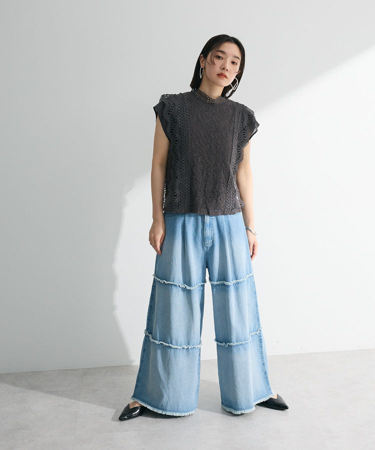 Green Parks「・Petit Fleur フレンチレーシーブラウス」|シャツ・ブラウス|