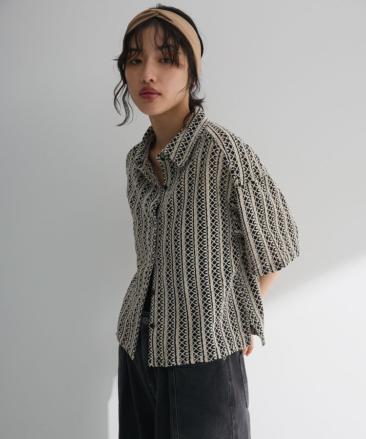 Green Parks「インド綿 衿付きレースシャツ」|シャツ・ブラウス|Stripe