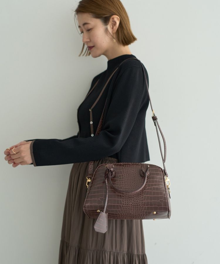 YECCA VECCA「【cache cache】アソートPUボストンバッグ」|ハンドバッグ|Brown