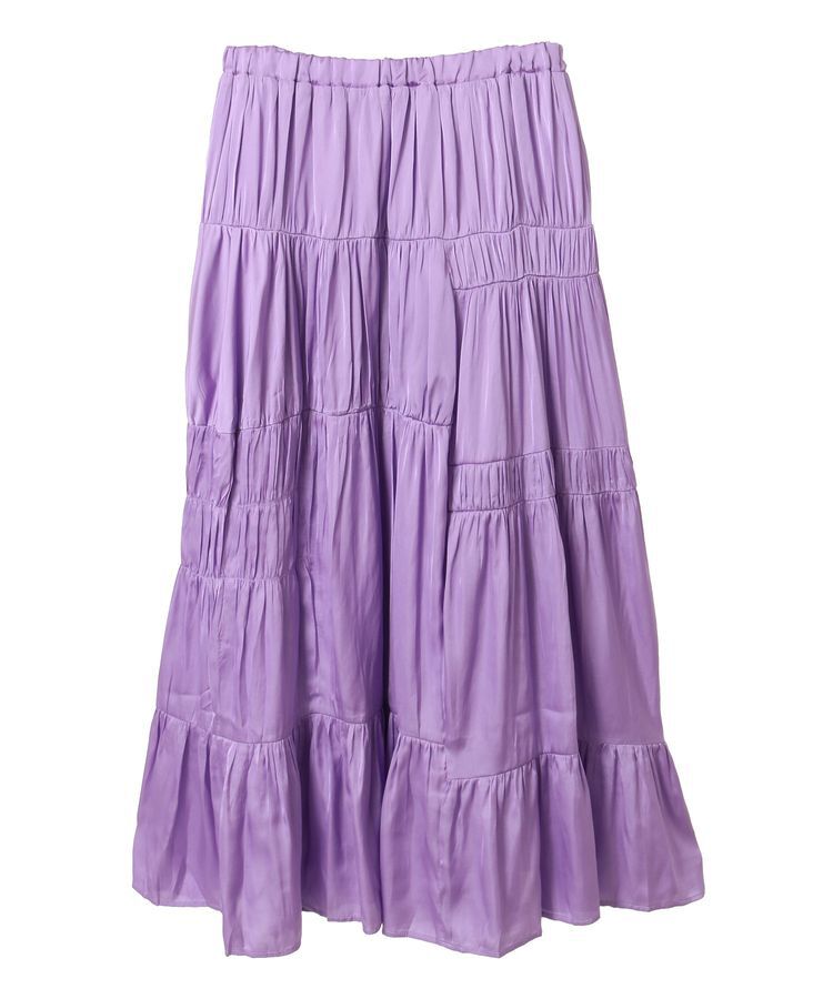 GARAGE OF GOOD CLOTHING「サテンティアードスカート」|フレア|