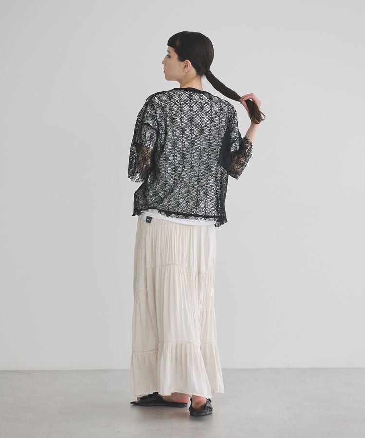 GARAGE OF GOOD CLOTHING「サテンティアードスカート」|フレア|