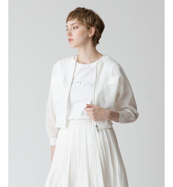 allureville「シアーラミーブルゾン」|カーディガン|オフホワイト