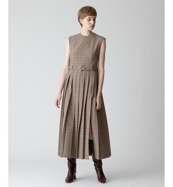 allureville「【allureville&times;otona MUSE】TRトロサイドスリットプリーツワンピース」|ワンピース|