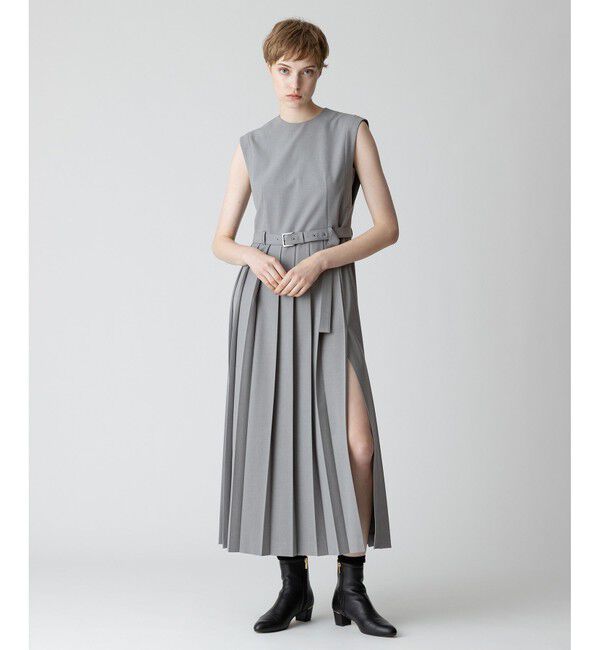 allureville「【allureville&times;otona MUSE】TRトロサイドスリットプリーツワンピース」|ワンピース|