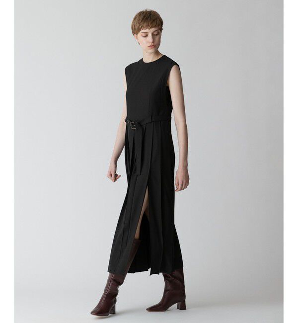 allureville「【allureville&times;otona MUSE】TRトロサイドスリットプリーツワンピース」|ワンピース|