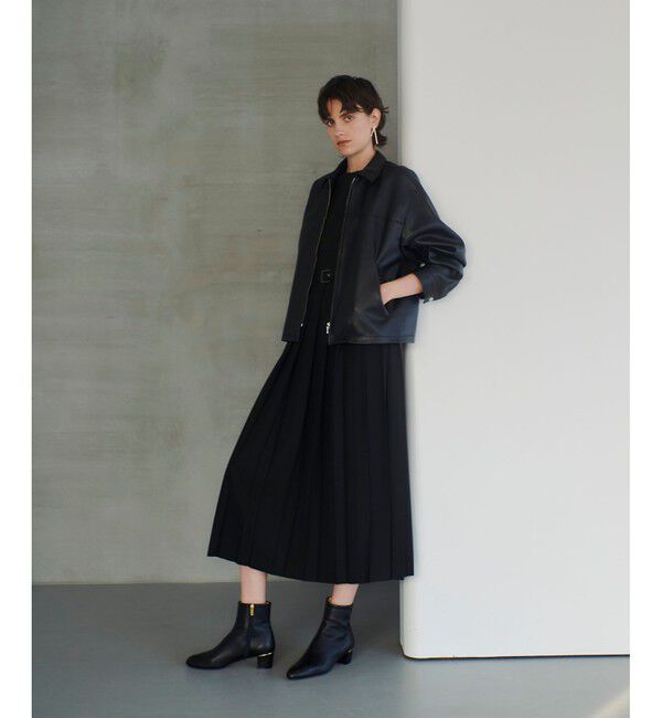 allureville「【allureville&times;otona MUSE】TRトロサイドスリットプリーツワンピース」|ワンピース|