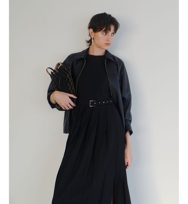 allureville「【allureville&times;otona MUSE】TRトロサイドスリットプリーツワンピース」|ワンピース|