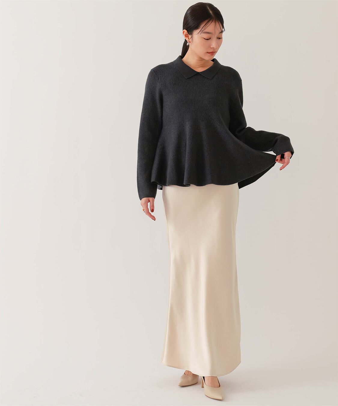 ur's「サテンマーメイドマキシスカート」|スカート|