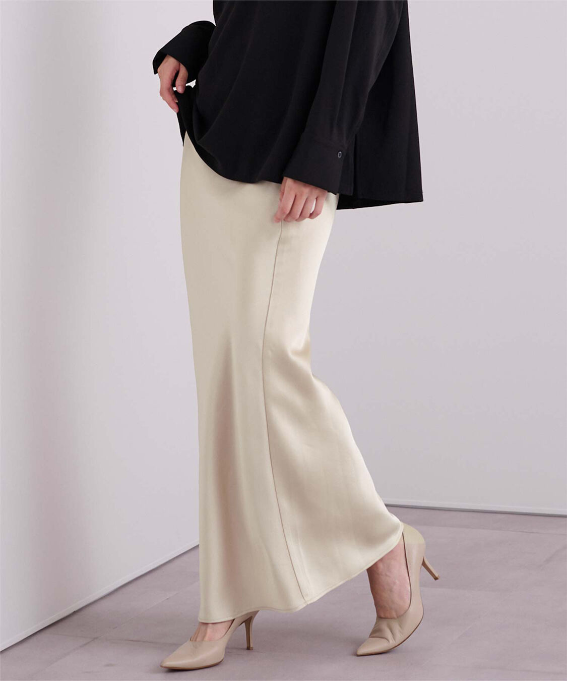 ur's「サテンマーメイドマキシスカート」|スカート|