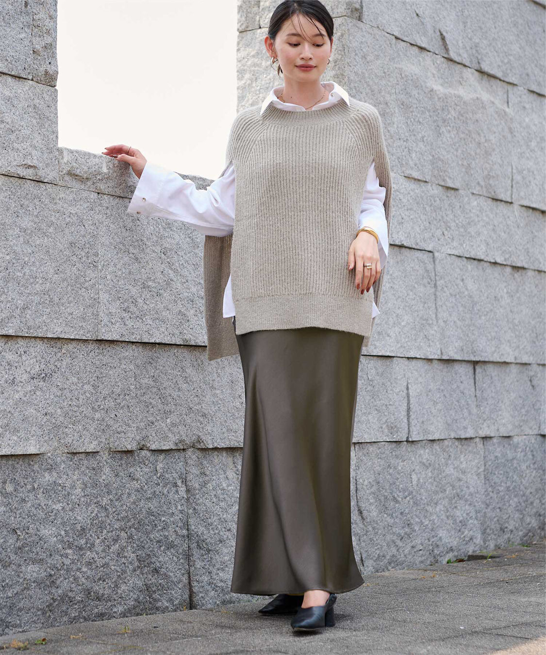 ur's「サテンマーメイドマキシスカート」|スカート|