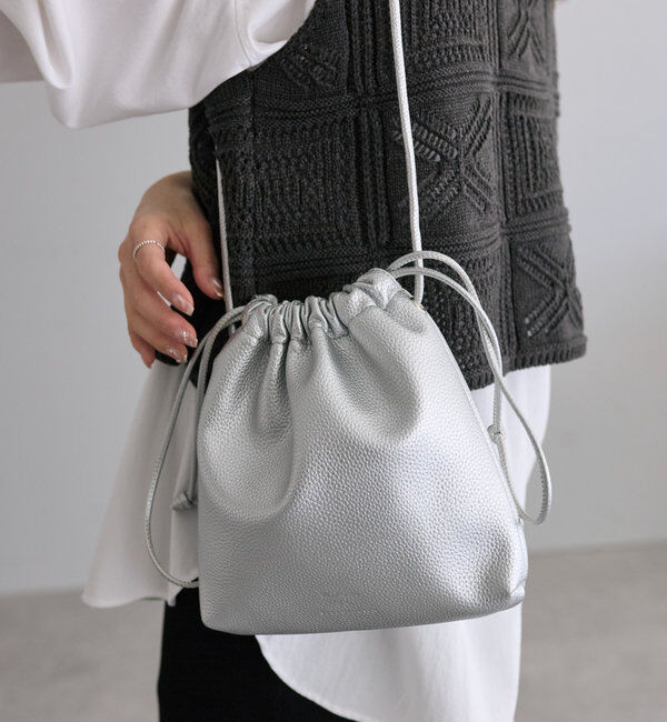  「フェイクレザー巾着バッグ」|ショルダー・メッセンジャー|