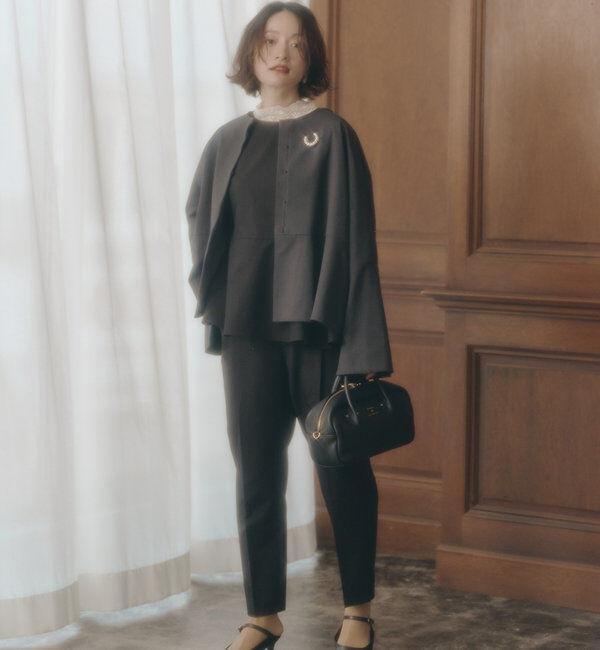  「【Du noir】バックリボンペプラムブラウス+スラックスパンツセット」|その他|