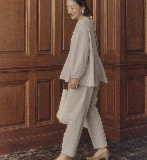  「【Du noir】バックリボンペプラムブラウス+スラックスパンツセット」|その他|