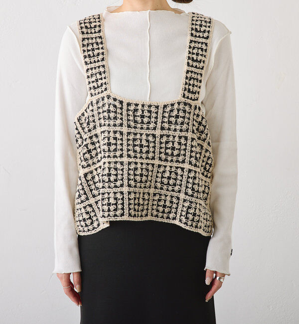  「【リバイバル/WEB限定】クロシェ編み風ビスチェ」|ニット・セーター|