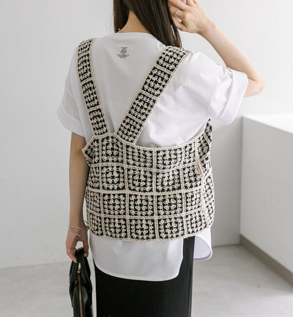  「【リバイバル/WEB限定】クロシェ編み風ビスチェ」|ニット・セーター|