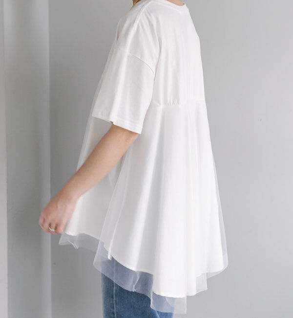  「《リバイバル》【WEB限定/Du noir】チュールドッキングTシャツ」|プルオーバー|