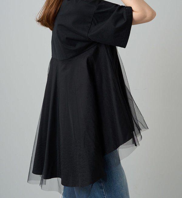  「《リバイバル》【WEB限定/Du noir】チュールドッキングTシャツ」|プルオーバー|