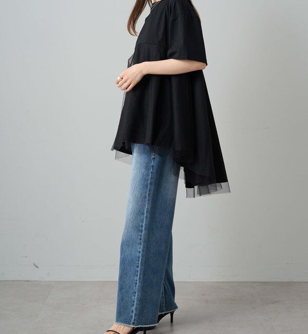  「《リバイバル》【WEB限定/Du noir】チュールドッキングTシャツ」|プルオーバー|