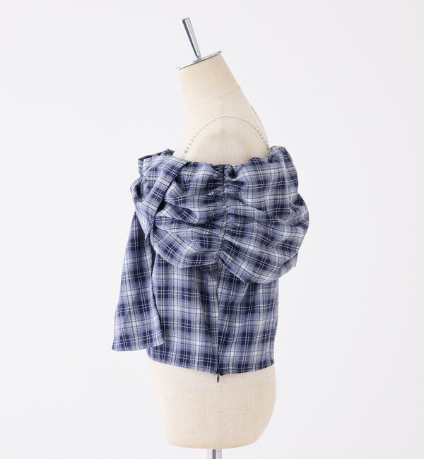  「肩ビジューリボンオフショルブラウス」|シャツ・ブラウス|