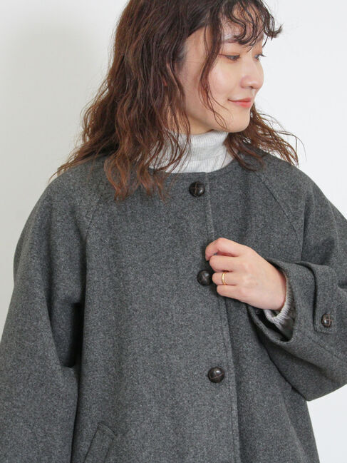 Samansa Mos2「ウーリーライクミドル丈クルーネックコート」|その他|
