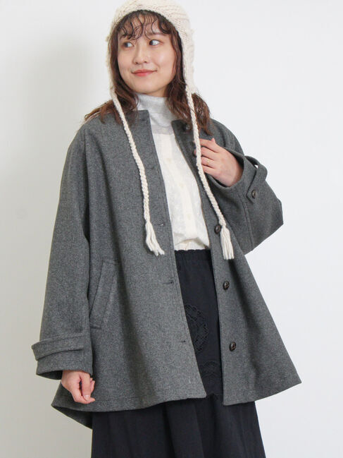 Samansa Mos2「ウーリーライクミドル丈クルーネックコート」|その他|