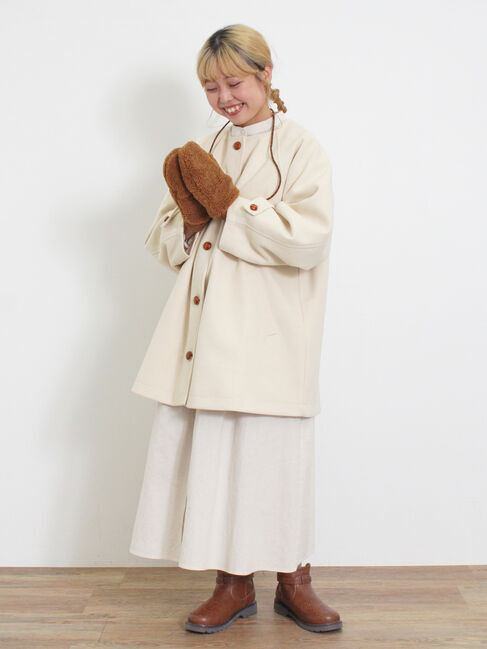 Samansa Mos2「ウーリーライクミドル丈クルーネックコート」|その他|