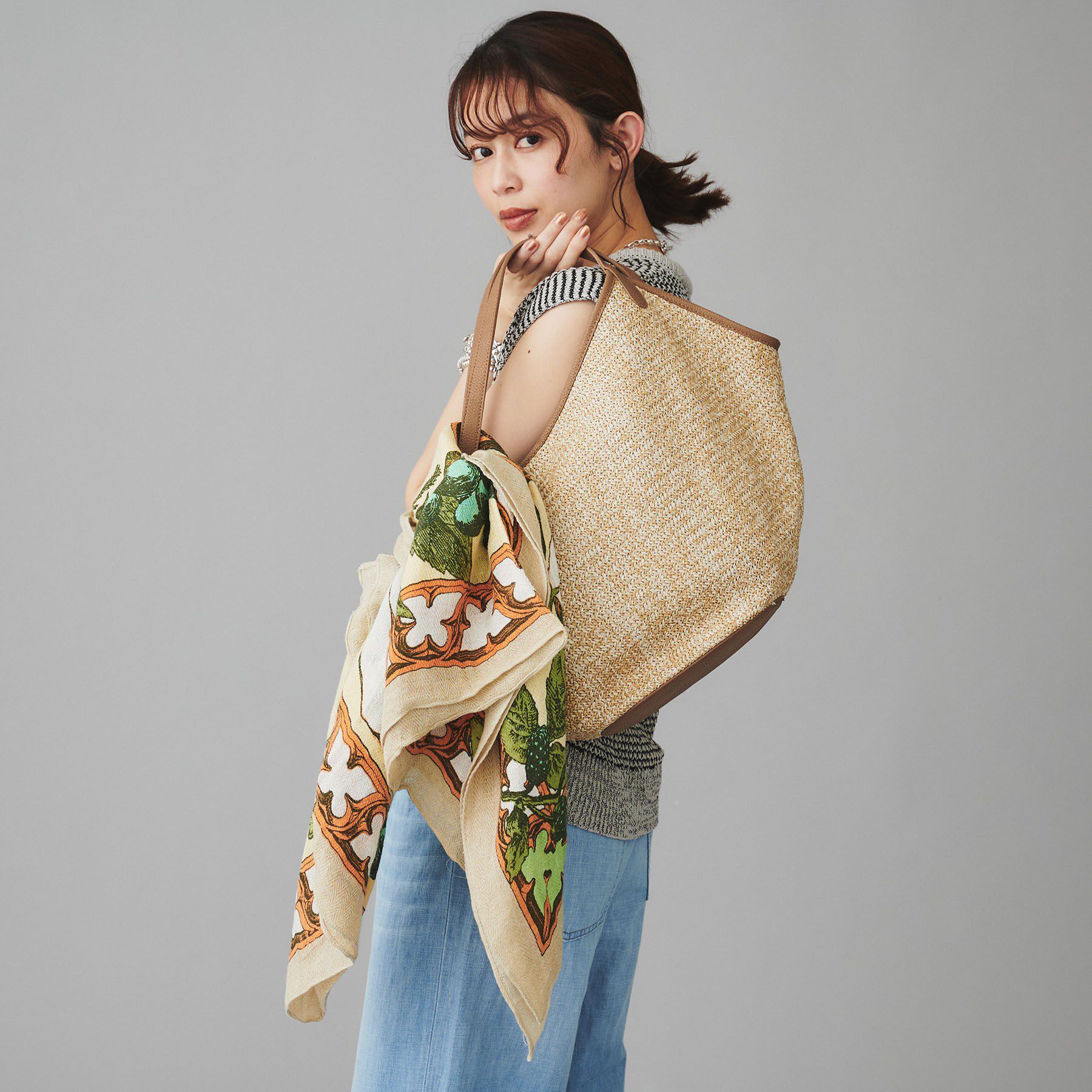 UNTITLED「【manipuri】120cm正方形 ハーベストフェスティバル柄 リネンミックスストール」|ストール|