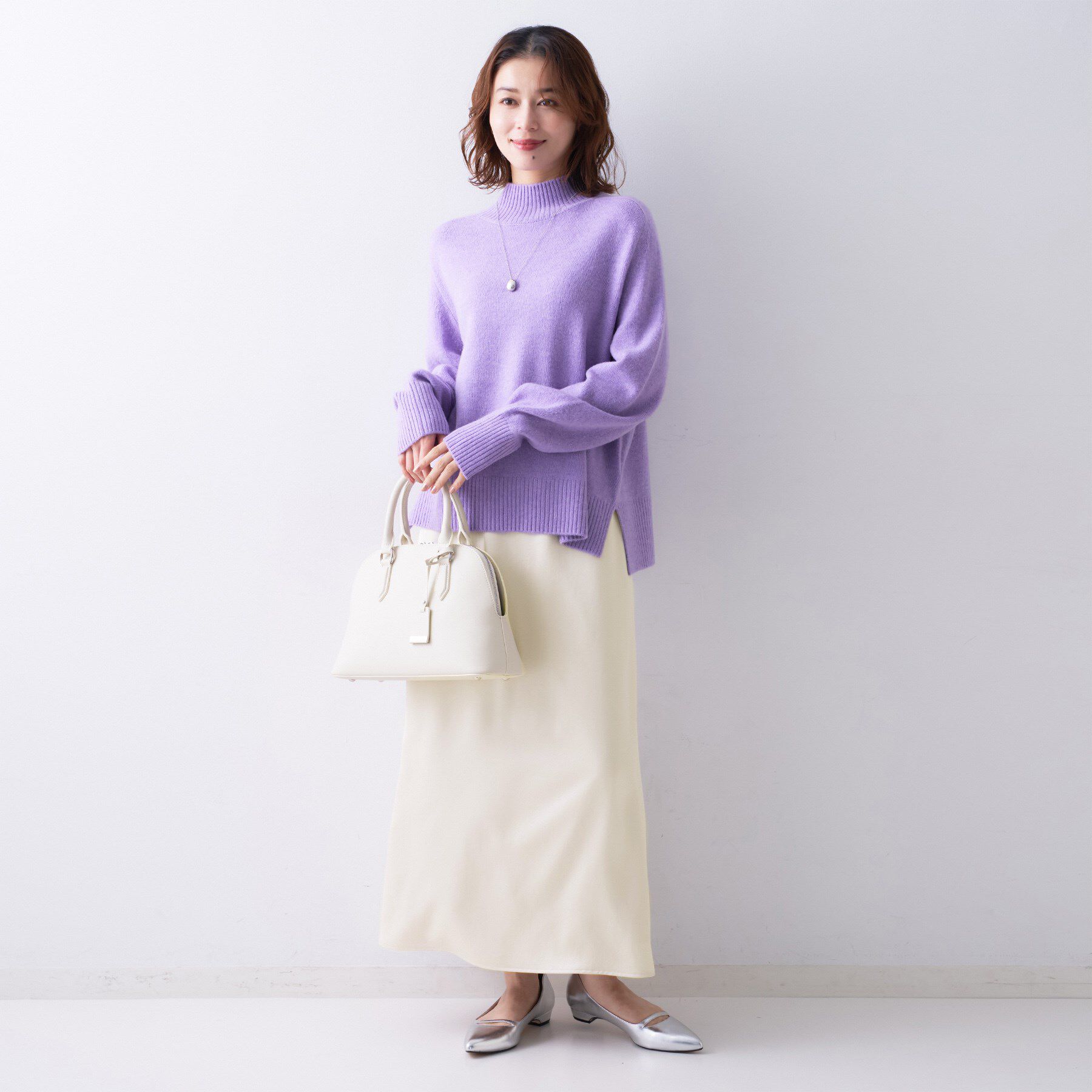 UNTITLED「【ウエストゴム/ロング】サテンナロースカート」|スカート|