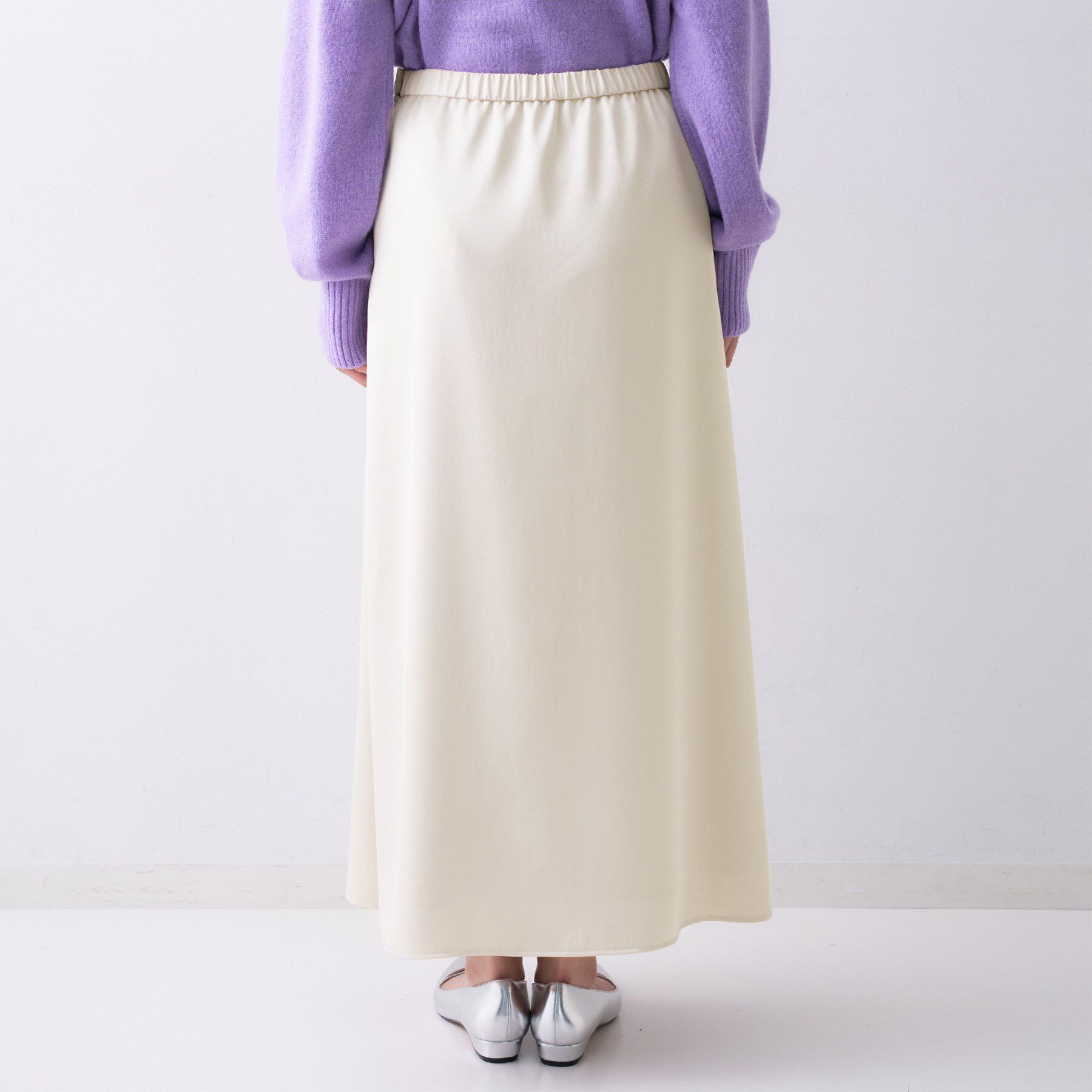 UNTITLED「【ウエストゴム/ロング】サテンナロースカート」|スカート|