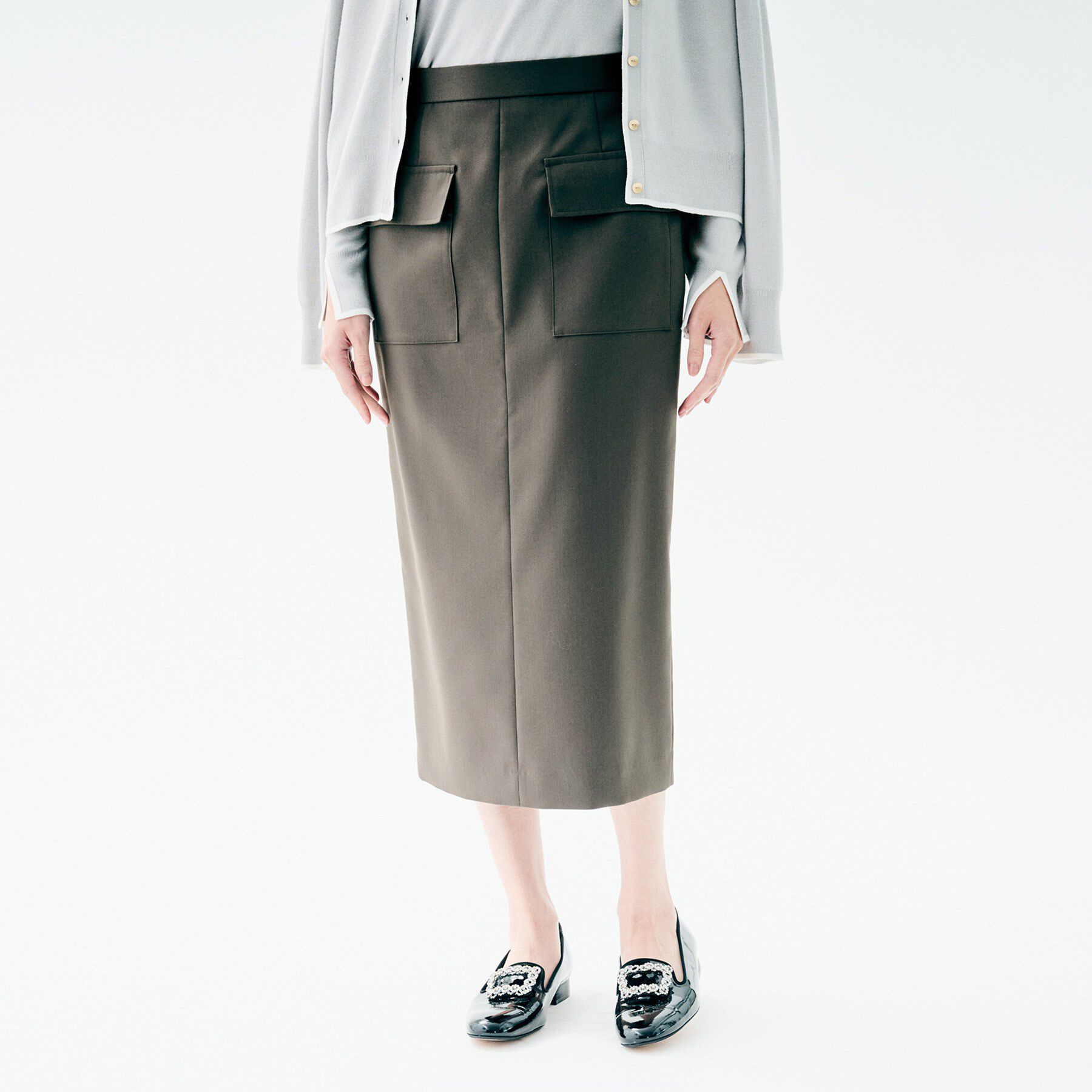 UNTITLED「【ストレッチ性/洗える】アウトポケット ナロースカート」|スカート|