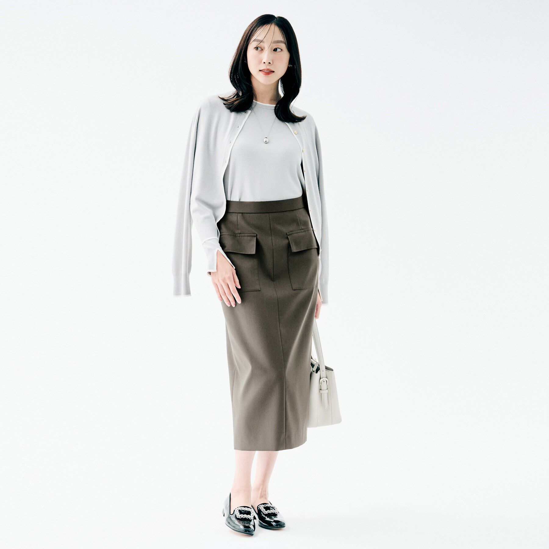 UNTITLED「【ストレッチ性/洗える】アウトポケット ナロースカート」|スカート|