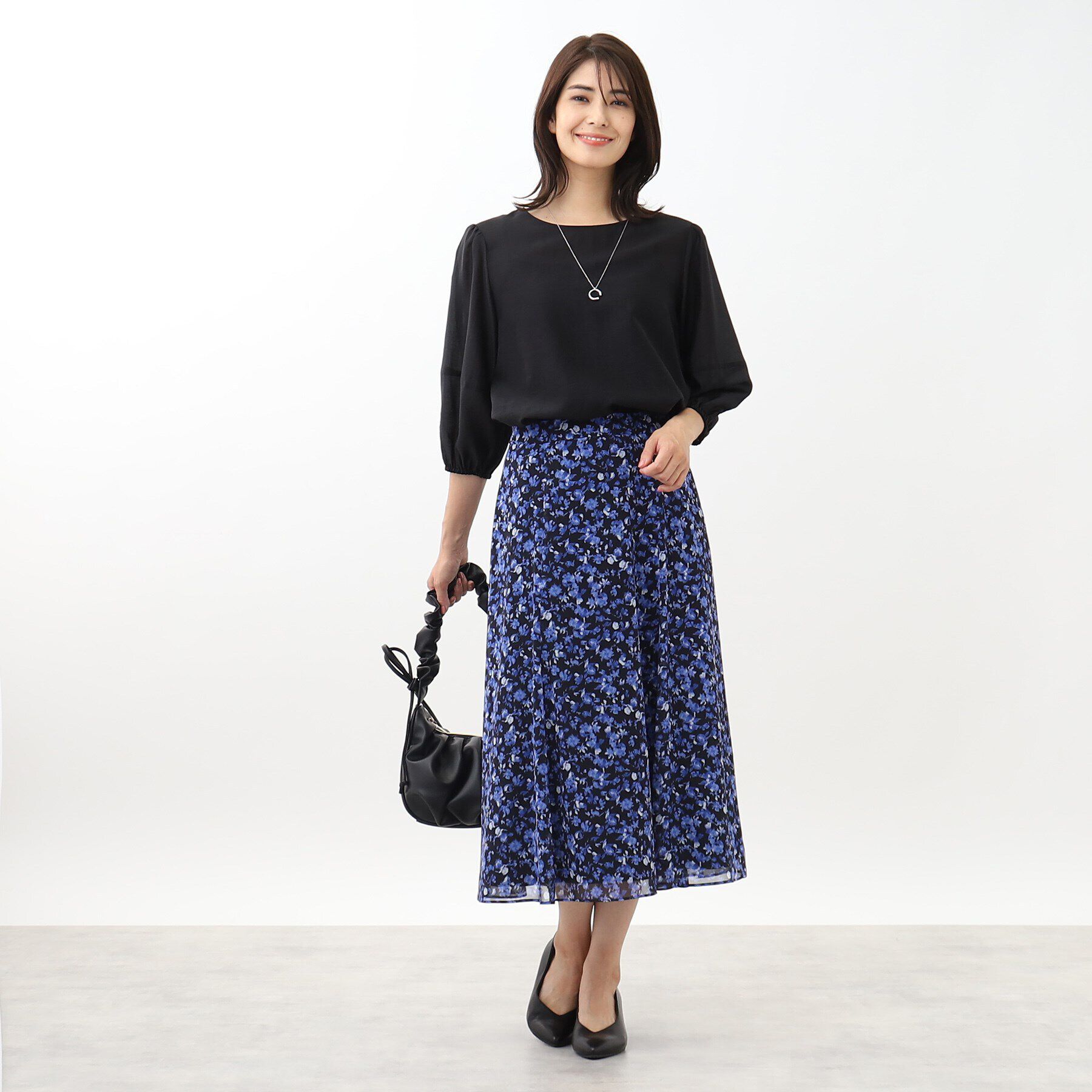 Reflect「【SALE／接触冷感／洗える】パフスリーブシアーブラウス」|シャツ・ブラウス|