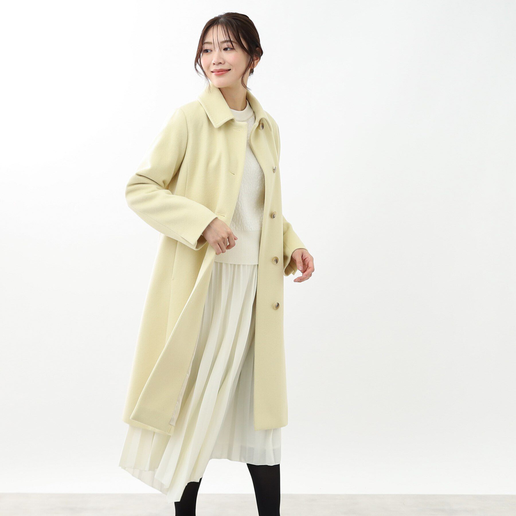 Reflect「【定番人気】ステンカラーロングウール混コート」|ステンカラーコート|