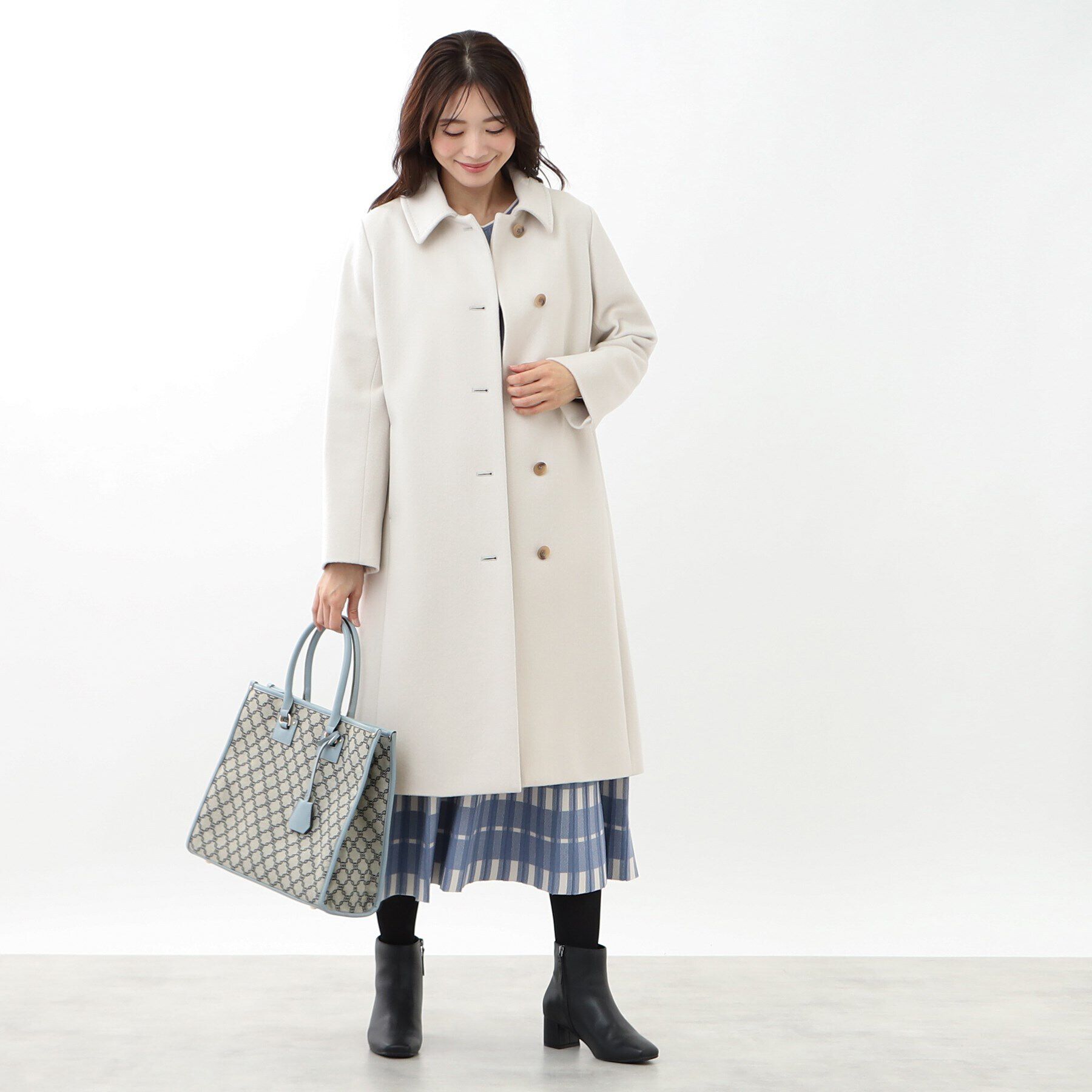 Reflect「【定番人気】ステンカラーロングウール混コート」|ステンカラーコート|