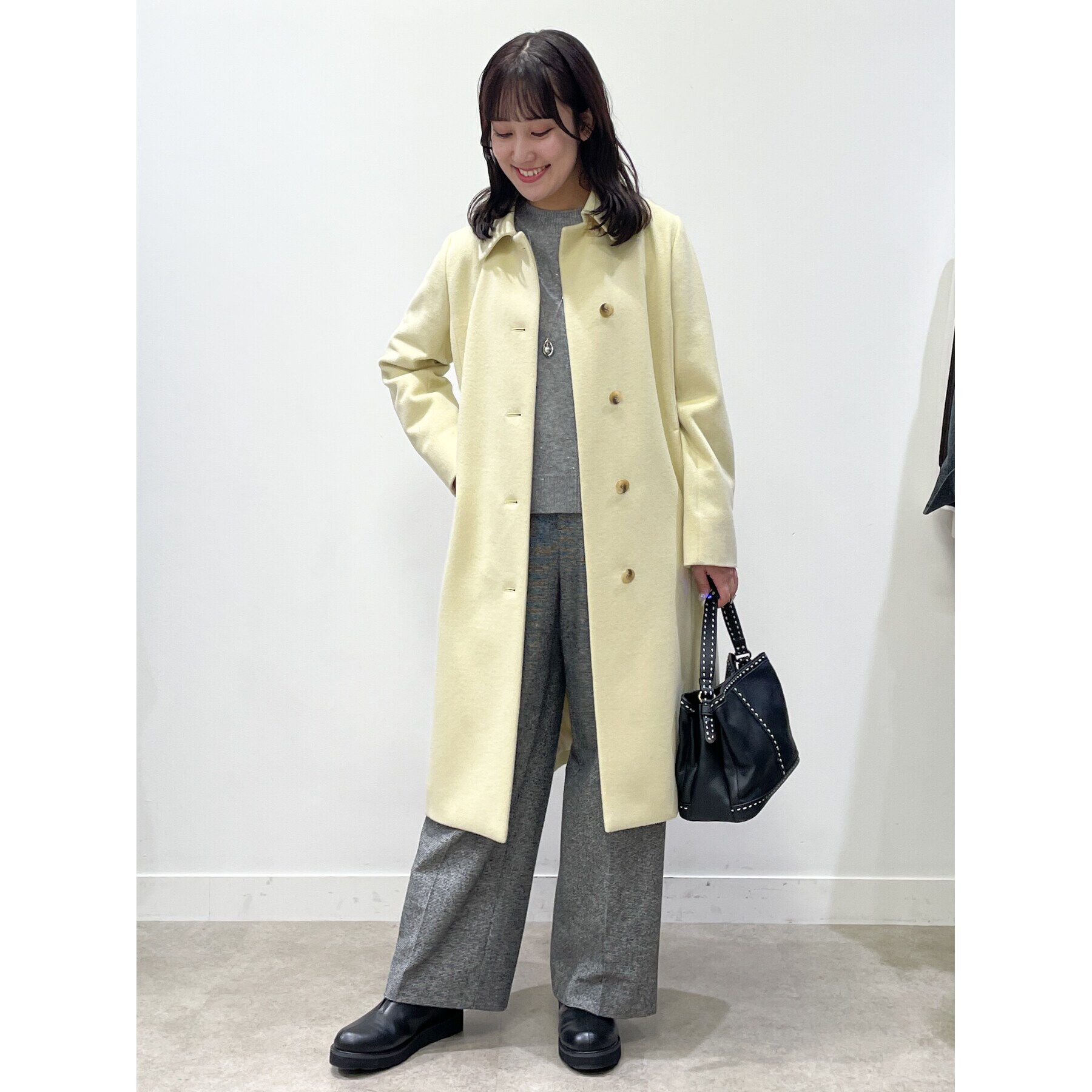 Reflect「【定番人気】ステンカラーロングウール混コート」|ステンカラーコート|