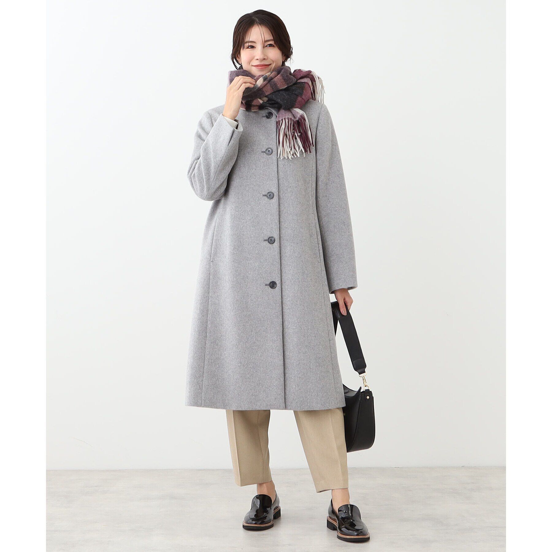 Reflect「【定番人気】ステンカラーロングウール混コート」|ステンカラーコート|